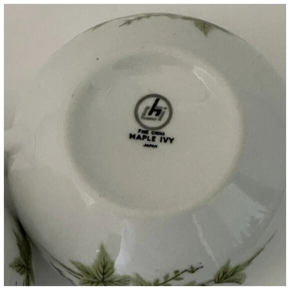 FINE CHINA OF JAPAN, Creamer & Sugar Bowl w/Lid, White with Pink, Green & Brown - Picture 6 of 15